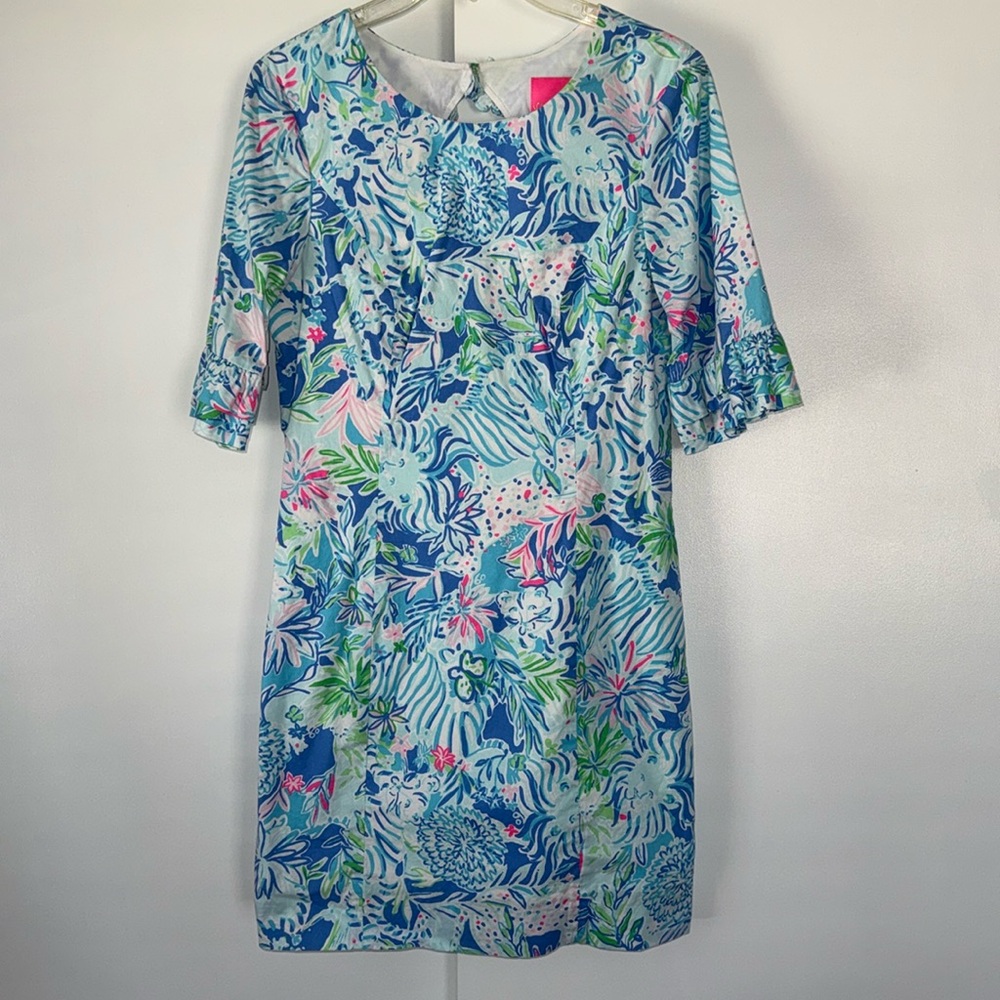 Lilly Pulitzer Blue and Pink Floral Dress